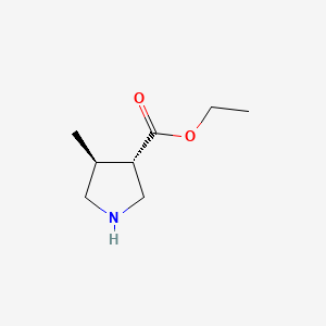 molecular formula C8H15NO2 B567907 Ethyl (3S,4S)-4-methylpyrrolidine-3-carboxylate CAS No. 1217847-55-6