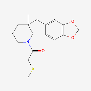 molecular formula C17H23NO3S B5679093 3-(1,3-benzodioxol-5-ylmethyl)-3-methyl-1-[(methylthio)acetyl]piperidine 