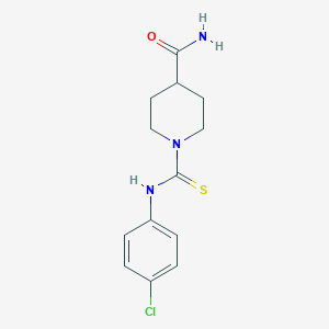 molecular formula C13H16ClN3OS B5679099 1-{[(4-chlorophenyl)amino]carbonothioyl}-4-piperidinecarboxamide 