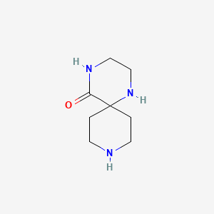 molecular formula C8H15N3O B567910 1,4,9-三氮杂螺[5.5]十一烷-5-酮 CAS No. 1251044-42-4