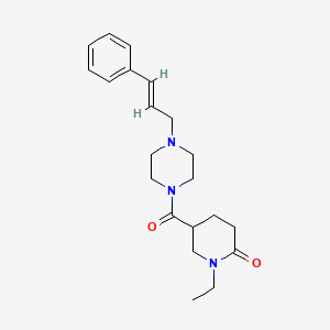 molecular formula C21H29N3O2 B5679107 1-ethyl-5-({4-[(2E)-3-phenyl-2-propen-1-yl]-1-piperazinyl}carbonyl)-2-piperidinone 