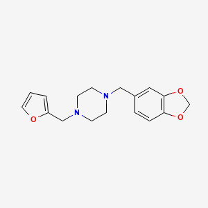 1-(1,3-benzodioxol-5-ylmethyl)-4-(2-furylmethyl)piperazine
