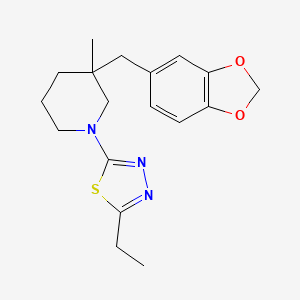 molecular formula C18H23N3O2S B5679113 3-(1,3-benzodioxol-5-ylmethyl)-1-(5-ethyl-1,3,4-thiadiazol-2-yl)-3-methylpiperidine 