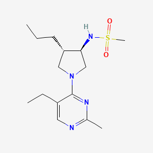 molecular formula C15H26N4O2S B5679115 N-[rel-(3R,4S)-1-(5-ethyl-2-methyl-4-pyrimidinyl)-4-propyl-3-pyrrolidinyl]methanesulfonamide hydrochloride 
