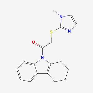 molecular formula C18H19N3OS B5679154 9-{[(1-methyl-1H-imidazol-2-yl)thio]acetyl}-2,3,4,9-tetrahydro-1H-carbazole 