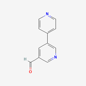 molecular formula C11H8N2O B567916 [3,4'-联吡啶]-5-甲醛 CAS No. 1214384-36-7