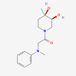 molecular formula C15H22N2O3 B5679162 (3S*,4R*)-4-methyl-1-(N-methyl-N-phenylglycyl)piperidine-3,4-diol 