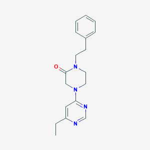 molecular formula C18H22N4O B5679172 4-(6-ethylpyrimidin-4-yl)-1-(2-phenylethyl)piperazin-2-one 