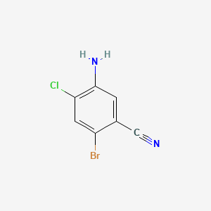 molecular formula C7H4BrClN2 B567920 5-氨基-2-溴-4-氯苯腈 CAS No. 1215206-56-6