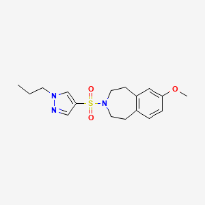 molecular formula C17H23N3O3S B5679203 7-methoxy-3-[(1-propyl-1H-pyrazol-4-yl)sulfonyl]-2,3,4,5-tetrahydro-1H-3-benzazepine 