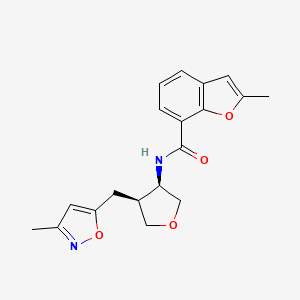 molecular formula C19H20N2O4 B5679231 2-methyl-N-{(3R*,4S*)-4-[(3-methylisoxazol-5-yl)methyl]tetrahydrofuran-3-yl}-1-benzofuran-7-carboxamide 