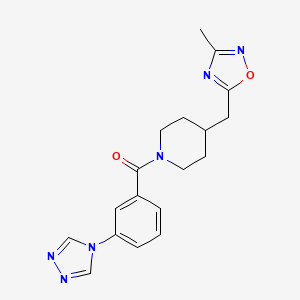 4-[(3-methyl-1,2,4-oxadiazol-5-yl)methyl]-1-[3-(4H-1,2,4-triazol-4-yl)benzoyl]piperidine