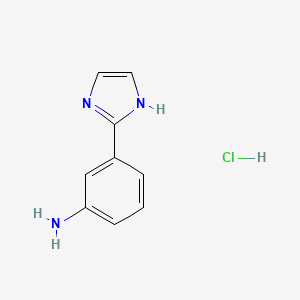 molecular formula C9H10ClN3 B567928 3-(1H-咪唑-2-基)苯胺盐酸盐 CAS No. 1261269-04-8