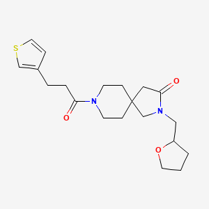 molecular formula C20H28N2O3S B5679283 2-(tetrahydro-2-furanylmethyl)-8-[3-(3-thienyl)propanoyl]-2,8-diazaspiro[4.5]decan-3-one 