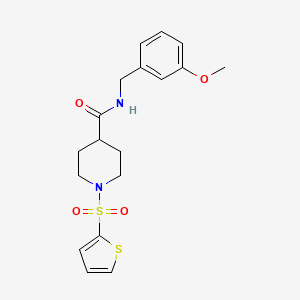 molecular formula C18H22N2O4S2 B5679309 N-(3-methoxybenzyl)-1-(2-thienylsulfonyl)-4-piperidinecarboxamide 