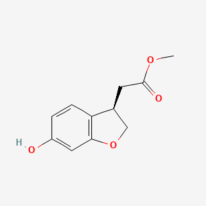 molecular formula C11H12O4 B567931 (R)-甲基 2-(6-羟基-2,3-二氢苯并呋喃-3-基)乙酸酯 CAS No. 1234474-58-8