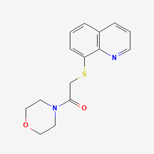 molecular formula C15H16N2O2S B5679313 8-{[2-(4-morpholinyl)-2-oxoethyl]thio}quinoline 