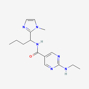 molecular formula C15H22N6O B5679314 2-(ethylamino)-N-[1-(1-methyl-1H-imidazol-2-yl)butyl]-5-pyrimidinecarboxamide 
