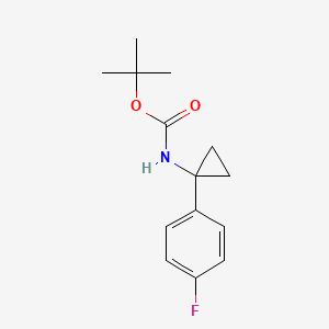 molecular formula C14H18FNO2 B567932 叔丁基1-(4-氟苯基)环丙基氨基甲酸酯 CAS No. 1255574-58-3