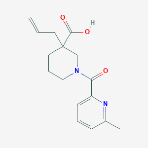 molecular formula C16H20N2O3 B5679321 3-allyl-1-[(6-methyl-2-pyridinyl)carbonyl]-3-piperidinecarboxylic acid 