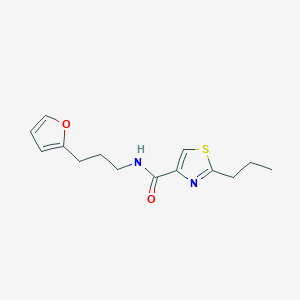molecular formula C14H18N2O2S B5679330 N-[3-(2-furyl)propyl]-2-propyl-1,3-thiazole-4-carboxamide 