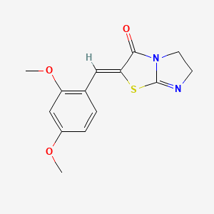 molecular formula C14H14N2O3S B5679337 2-(2,4-dimethoxybenzylidene)-5,6-dihydroimidazo[2,1-b][1,3]thiazol-3(2H)-one 