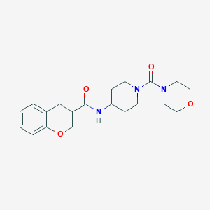 molecular formula C20H27N3O4 B5679364 N-[1-(morpholin-4-ylcarbonyl)piperidin-4-yl]chromane-3-carboxamide 