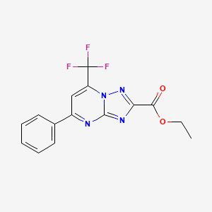 molecular formula C15H11F3N4O2 B5679368 ethyl 5-phenyl-7-(trifluoromethyl)[1,2,4]triazolo[1,5-a]pyrimidine-2-carboxylate 
