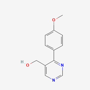 molecular formula C12H12N2O2 B567937 [4-(4-Methoxyphenyl)pyrimidin-5-yl]methanol CAS No. 1263281-18-0