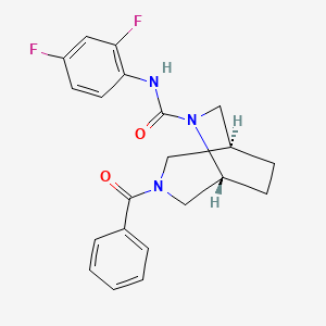 molecular formula C21H21F2N3O2 B5679381 (1S*,5R*)-3-benzoyl-N-(2,4-difluorophenyl)-3,6-diazabicyclo[3.2.2]nonane-6-carboxamide 