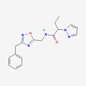 molecular formula C17H19N5O2 B5679386 N-[(3-benzyl-1,2,4-oxadiazol-5-yl)methyl]-2-(1H-pyrazol-1-yl)butanamide 