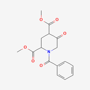molecular formula C16H17NO6 B567939 1-苯甲酰-5-氧代哌啶-2,4-二甲酸二甲酯 CAS No. 1255663-98-9