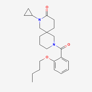 molecular formula C23H32N2O3 B5679402 8-(2-butoxybenzoyl)-2-cyclopropyl-2,8-diazaspiro[5.5]undecan-3-one 