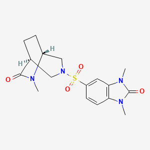 molecular formula C17H22N4O4S B5679419 1,3-dimethyl-5-{[(1S*,5R*)-6-methyl-7-oxo-3,6-diazabicyclo[3.2.2]non-3-yl]sulfonyl}-1,3-dihydro-2H-benzimidazol-2-one 