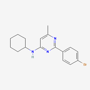 molecular formula C17H20BrN3 B5679420 2-(4-bromophenyl)-N-cyclohexyl-6-methyl-4-pyrimidinamine CAS No. 330981-76-5