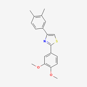 molecular formula C19H19NO2S B5679444 2-(3,4-dimethoxyphenyl)-4-(3,4-dimethylphenyl)-1,3-thiazole 