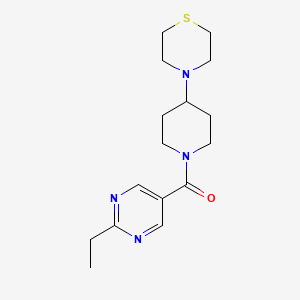 molecular formula C16H24N4OS B5679446 4-{1-[(2-ethyl-5-pyrimidinyl)carbonyl]-4-piperidinyl}thiomorpholine 
