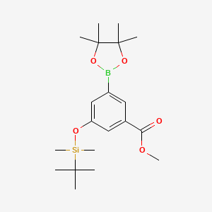 molecular formula C20H33BO5Si B567945 3-((叔丁基二甲基甲硅烷基)氧基)-5-(4,4,5,5-四甲基-1,3,2-二氧杂硼烷-2-基)苯甲酸甲酯 CAS No. 1218789-68-4