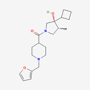 molecular formula C20H30N2O3 B5679467 (3R*,4R*)-3-cyclobutyl-1-{[1-(2-furylmethyl)-4-piperidinyl]carbonyl}-4-methyl-3-pyrrolidinol 