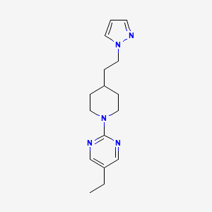 molecular formula C16H23N5 B5679476 5-ethyl-2-{4-[2-(1H-pyrazol-1-yl)ethyl]piperidin-1-yl}pyrimidine 