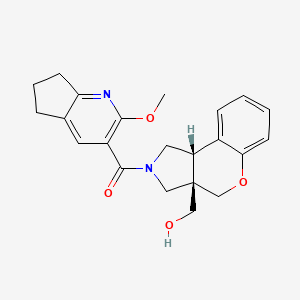 molecular formula C22H24N2O4 B5679484 [(3aS*,9bS*)-2-[(2-methoxy-6,7-dihydro-5H-cyclopenta[b]pyridin-3-yl)carbonyl]-1,2,3,9b-tetrahydrochromeno[3,4-c]pyrrol-3a(4H)-yl]methanol 