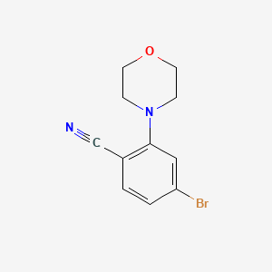 molecular formula C11H11BrN2O B567950 4-溴-2-(吗啉-4-基)苯甲腈 CAS No. 1260762-06-8