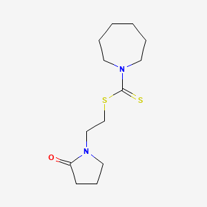 molecular formula C13H22N2OS2 B5679529 2-(2-oxo-1-pyrrolidinyl)ethyl 1-azepanecarbodithioate 