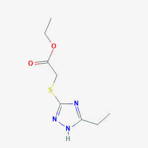 molecular formula C8H13N3O2S B5679551 Ethyl 2-((5-ethyl-1H-1,2,4-triazol-3-yl)thio)acetate 