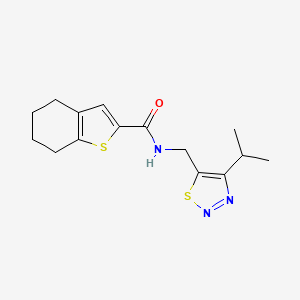 molecular formula C15H19N3OS2 B5679579 N-[(4-isopropyl-1,2,3-thiadiazol-5-yl)methyl]-4,5,6,7-tetrahydro-1-benzothiophene-2-carboxamide 