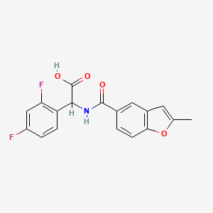 molecular formula C18H13F2NO4 B5679591 (2,4-difluorophenyl){[(2-methyl-1-benzofuran-5-yl)carbonyl]amino}acetic acid 
