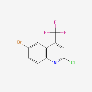 molecular formula C10H4BrClF3N B567960 6-溴-2-氯-4-(三氟甲基)喹啉 CAS No. 1283719-79-8