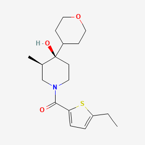 molecular formula C18H27NO3S B5679604 (3R*,4R*)-1-[(5-ethyl-2-thienyl)carbonyl]-3-methyl-4-(tetrahydro-2H-pyran-4-yl)-4-piperidinol 