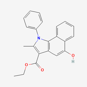 molecular formula C22H19NO3 B5679615 5-羟基-2-甲基-1-苯基-1H-苯并[g]吲哚-3-羧酸乙酯 