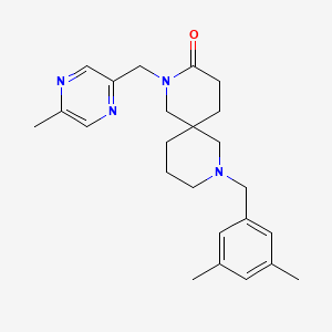 molecular formula C24H32N4O B5679621 8-(3,5-dimethylbenzyl)-2-[(5-methylpyrazin-2-yl)methyl]-2,8-diazaspiro[5.5]undecan-3-one 